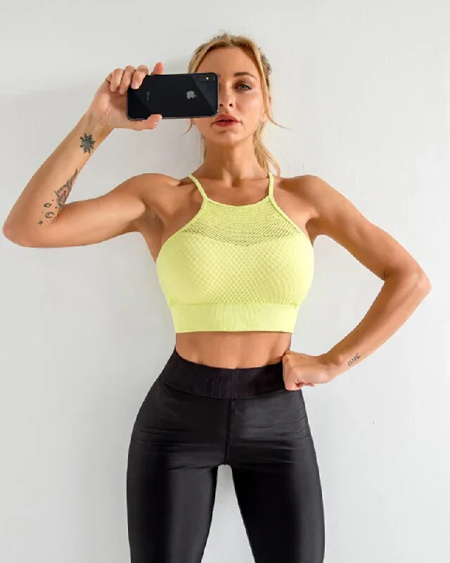 New Seamless Yoga Vests For Women’s Training Top Sport Without Frame Bra T Shirts Underwear Blouse Running Tank