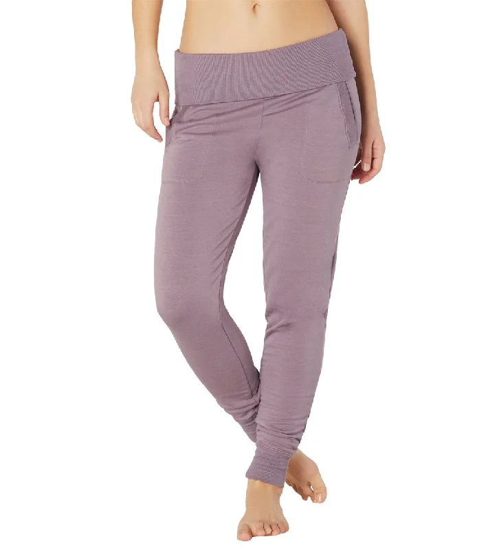 Beyond Yoga Cozy Fleece Foldover Long Sweatpant Joggers Wild Orchid