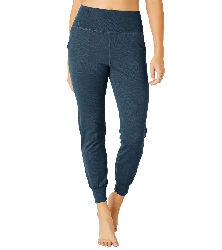 Beyond Yoga Heather Rib Midi Joggers Blue Horizon Heather