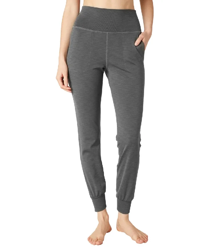 Beyond Yoga Heather Rib Midi Joggers Smoke Gray Heather