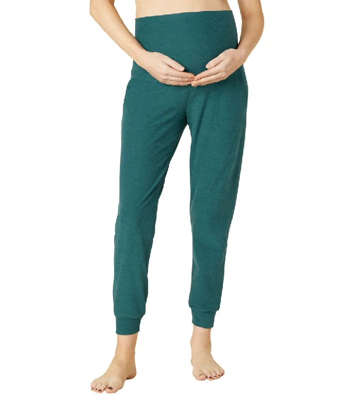 Beyond Yoga Spacedye Beyond The Bump Maternity Midi Joggers Deep Sea Heather