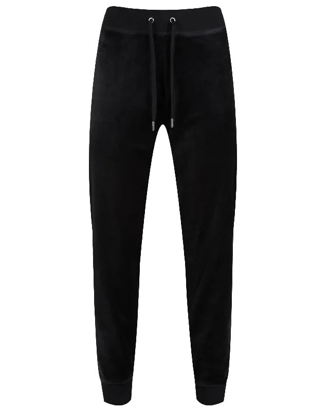 BLACK CLASSIC VELOUR CUFFED JOGGER