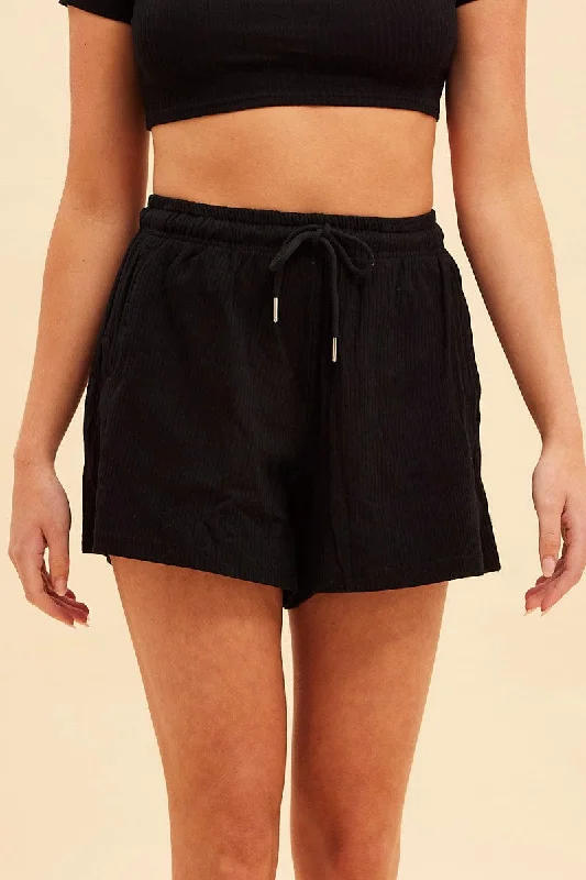 black-prea-rib-drawstring-short-bws1111bx-84nb