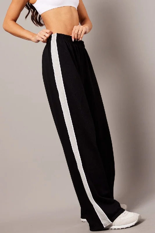 Black Track Pants Wide Leg Pants