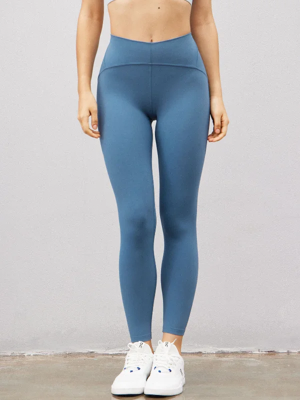 Blue Middle Waisted Leggings 25”