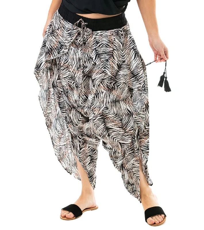 Buddha Pants Flap Harem Pants Brown Zebra