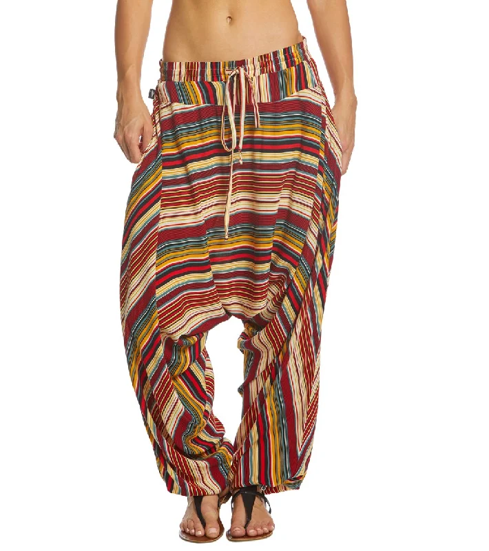 Buddha Pants Stripes Harem Pants Red