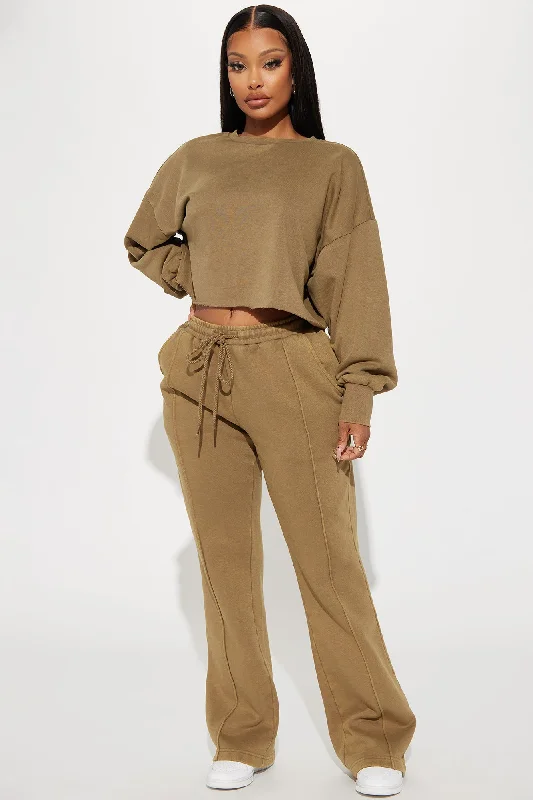 Chill Out Lounge Flare Pant - Olive