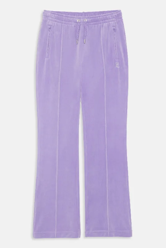 DAHLIA PURPLE VELOUR DIAMANTE TRACKSUIT BOTTOM