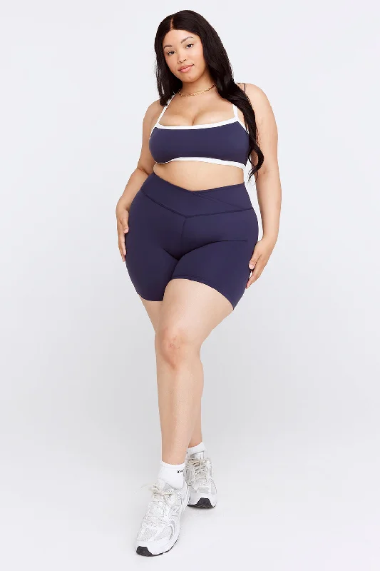 DAYFLEX WRAP HIGH WAISTED CYCLING SHORTS - NAVY