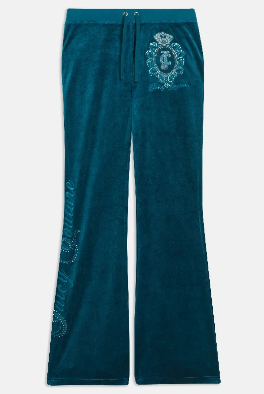 DEEP LAGOON ULTRA LOW RISE BAMBOO VELOUR HERITAGE CREST POCKETED BOTTOMS