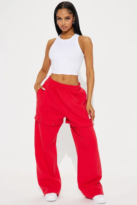 Double Trouble Convertible Lounge Pant - Red