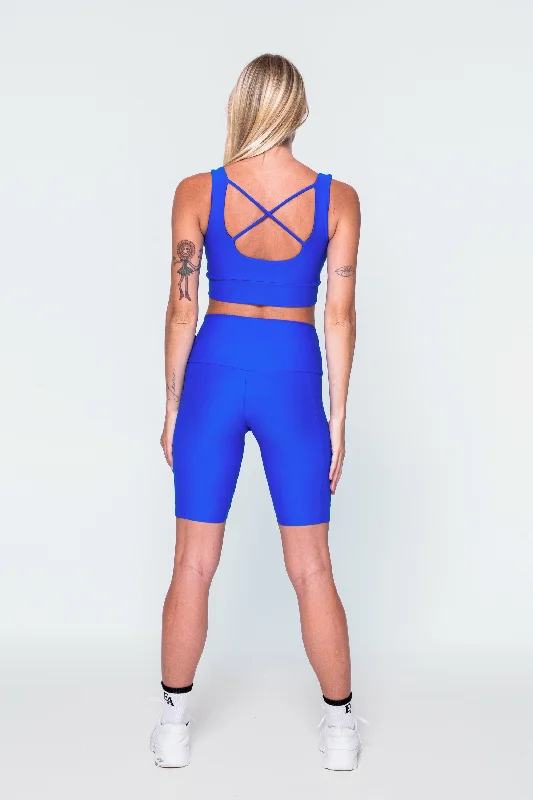 electric-blue-performance-panel-pocket-high-waisted-long-shorts