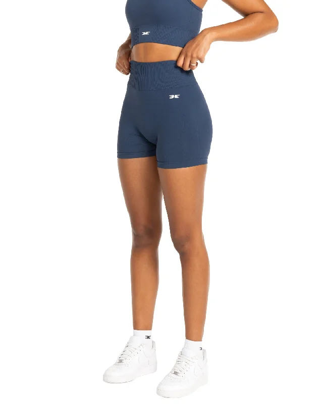 Elite Seamless V2 Shorts - Navy (Subtle Scrunch)