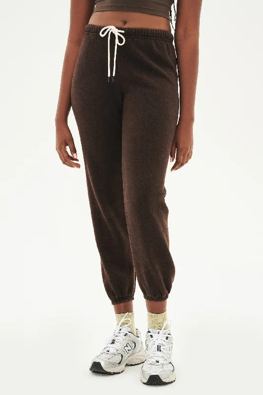 Flore French Terry Sweatpant - Chocolate