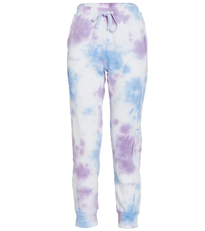 Free People Work It Out Tie Dye Joggers Purple Combo