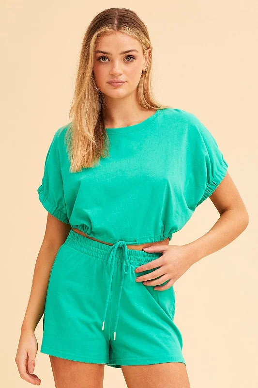 Green Jamie Pull On Lounge Short