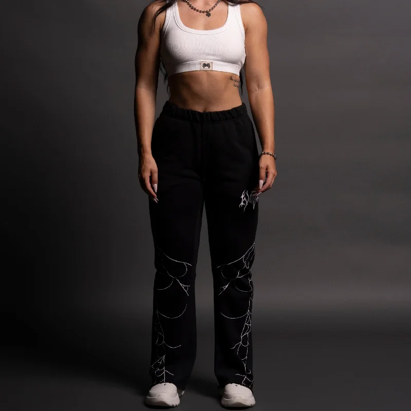 In Our Web Flare Sweat Pants in Black