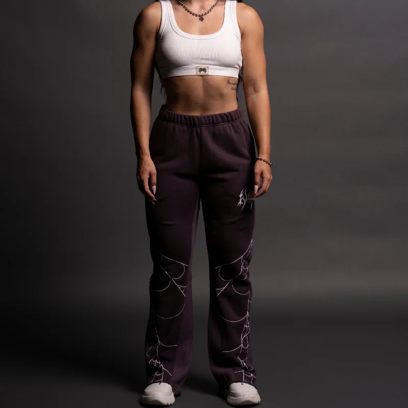 In Our Web Flare Sweat Pants in Purple Night