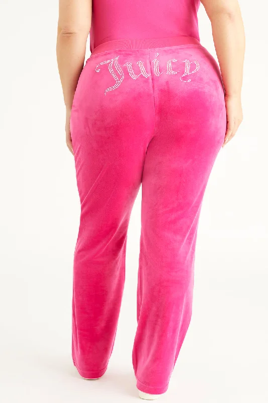 Plus-Size OG Big Bling Velour Track Pants