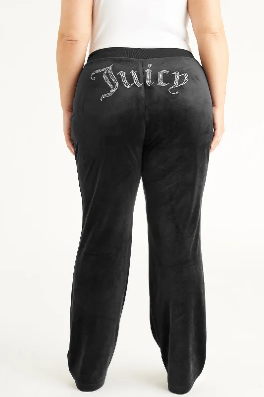 Plus-Size OG Big Bling Velour Track Pants