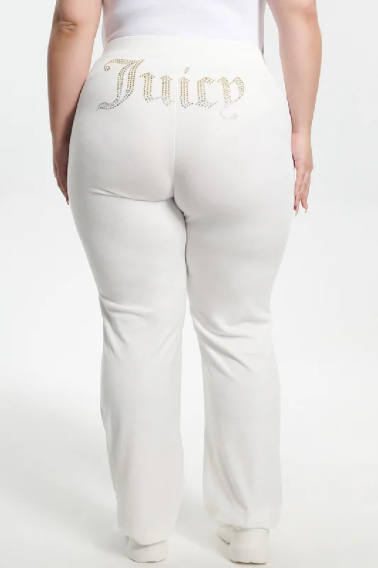 Plus-Size Ombre Big Bling Velour Track Pants