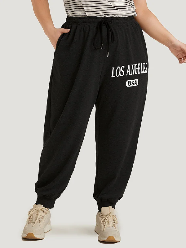 letter-print-pocket-drawstring-sweatpant