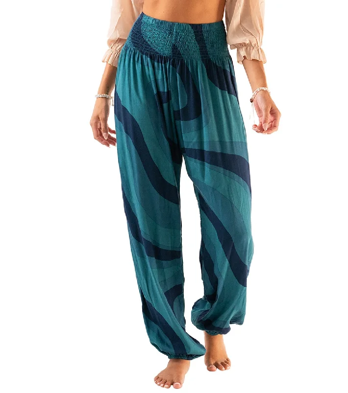 Lotus and Luna Bahama Swirl Harem Pant Blue