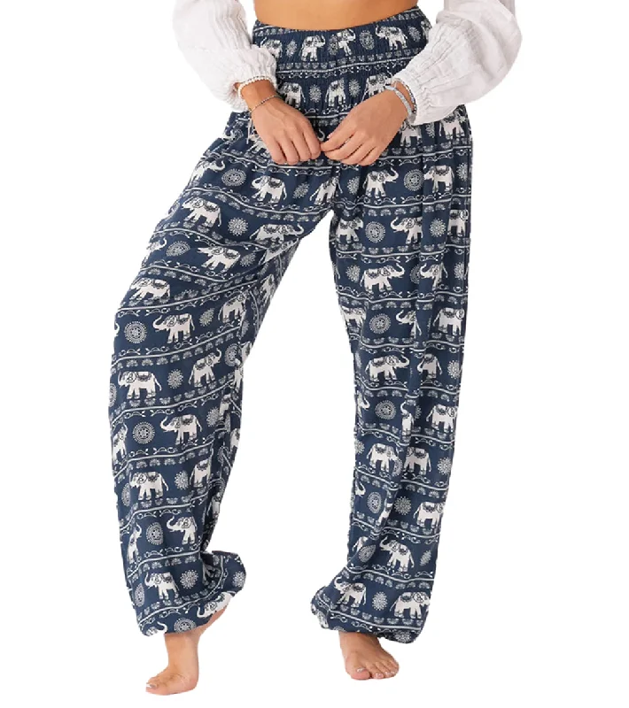 Lotus and Luna Chiang Dao Harem Pants Oxford/White