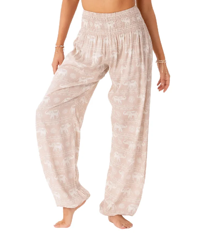 Lotus and Luna Chiang Rai Harem Pants Taupe/White