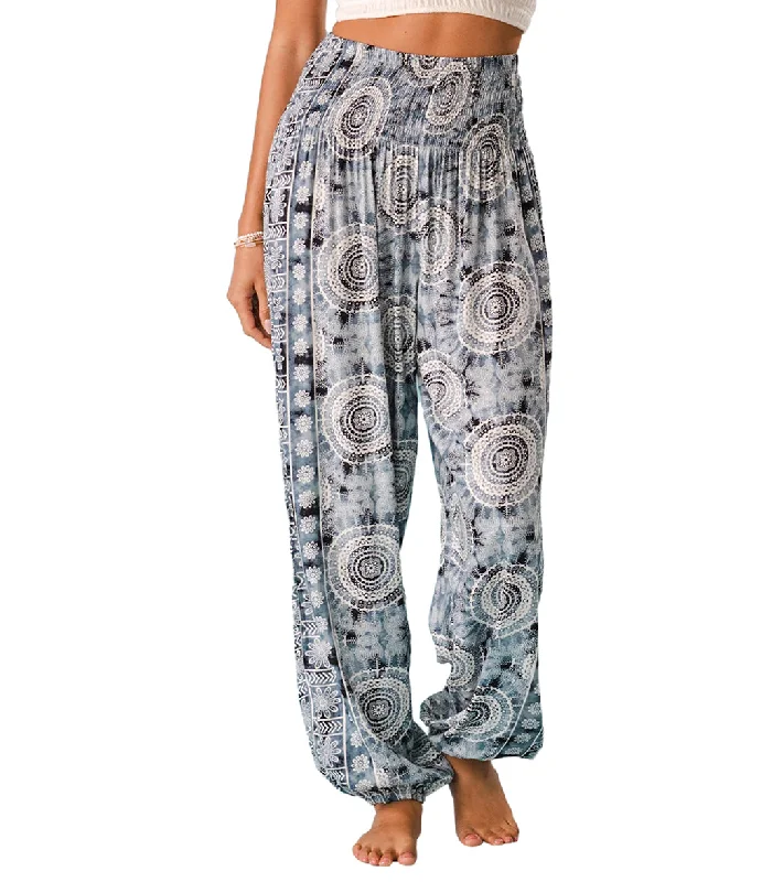 Lotus and Luna Watercolor Mandala Harem Pants