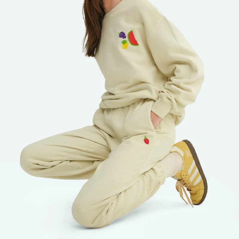 Organic Fleece Embroidered Relaxed Pocket Sweatpant