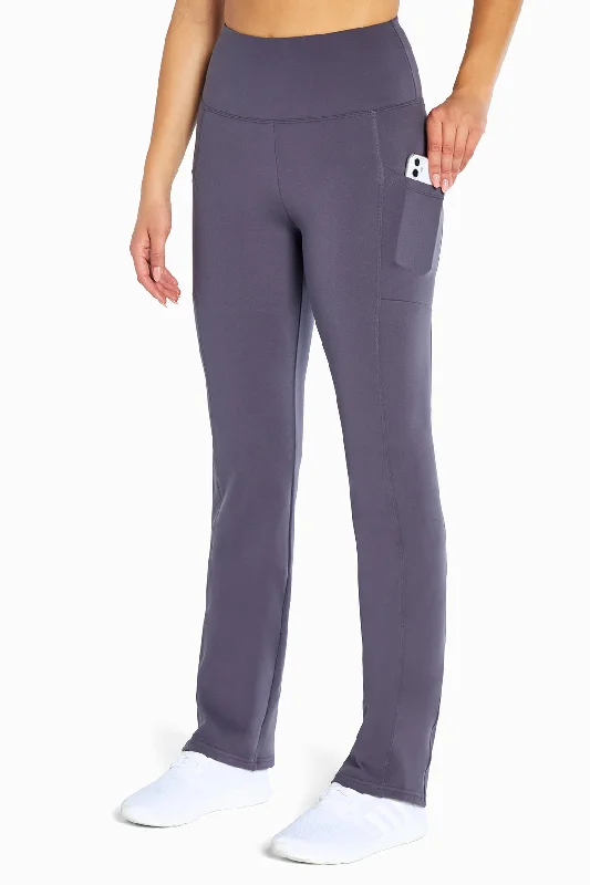 Eclipse Side Pocket Tummy Control Yoga Pant - Graystone