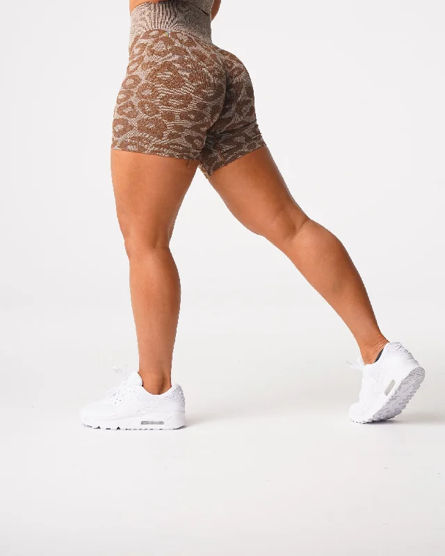 Mocha Leopard Seamless Shorts