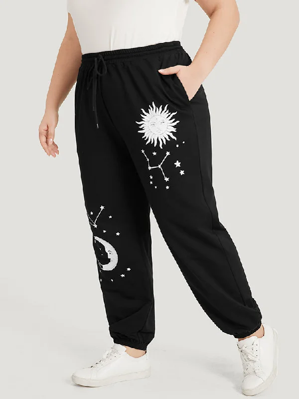 moon-and-star-print-pocket-drawstring-sweatpants