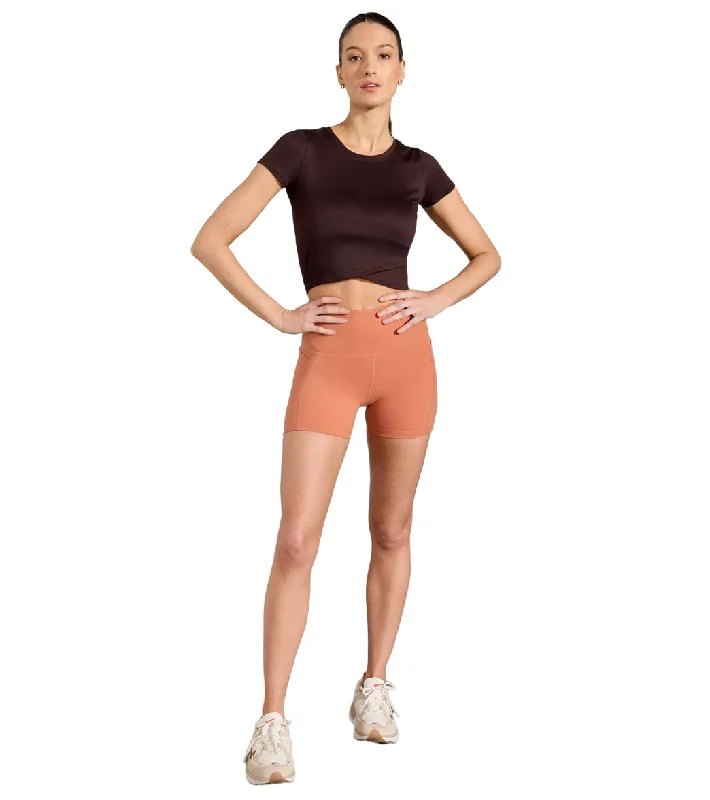 MPG Sport Velocity High-Rise Side Pocket Short 4"" Peached Sunburn