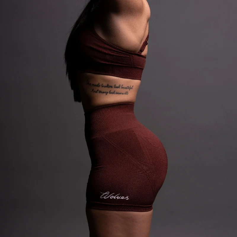 Our League Everson Seamless ""Huxley"" Shorts in Oxblood