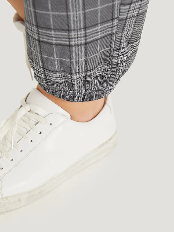 plaid-drawstring-pocket-high-rise-sweatpants