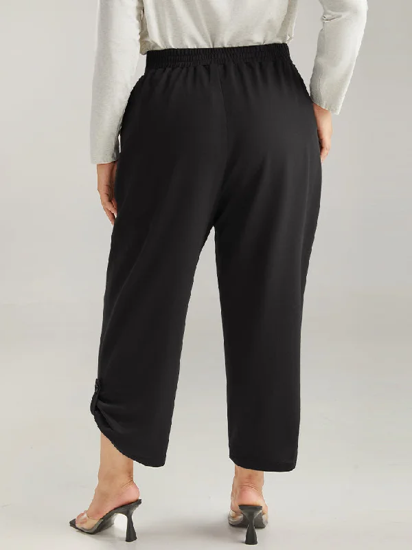 plain-elastic-waist-button-detail-sweatpant