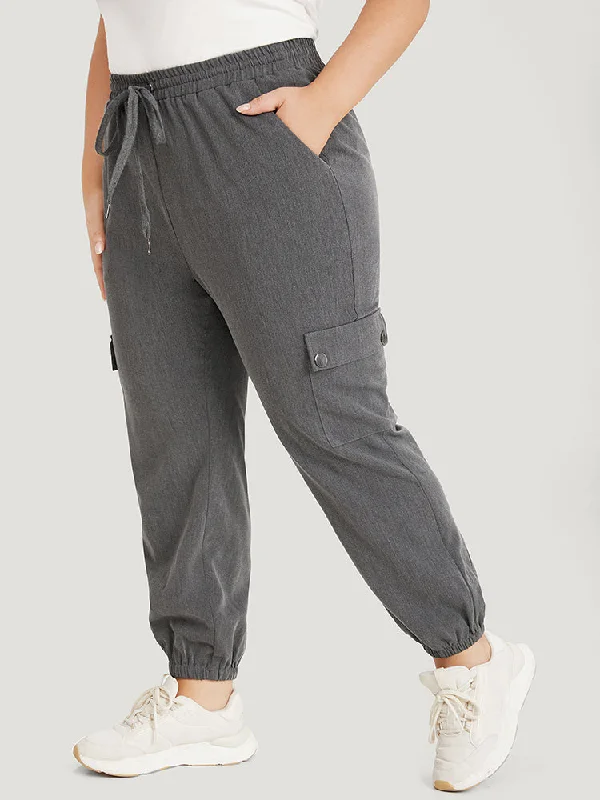 plain-eyelet-drawstring-flap-pocket-sweatpants