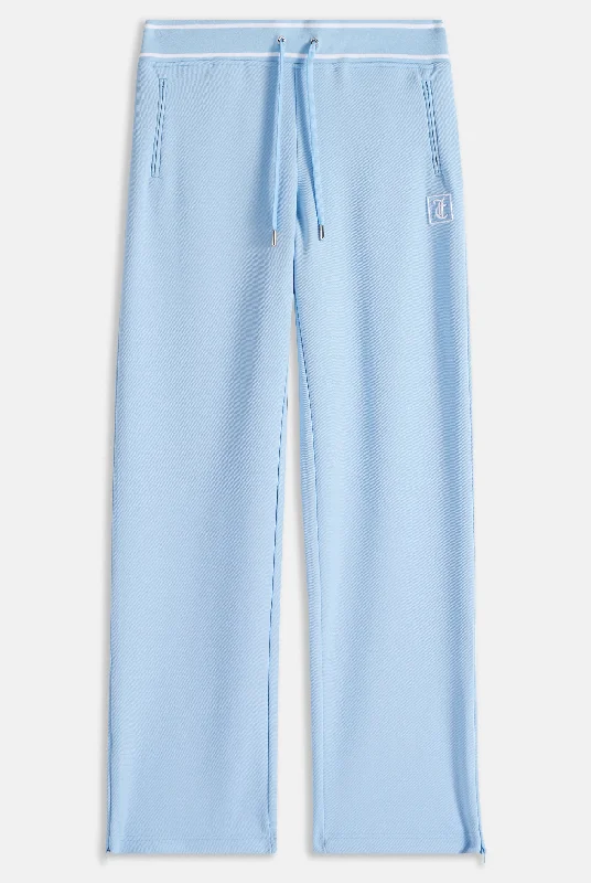 POWDER BLUE MICRO TWILL TENNIS TRACK PANT