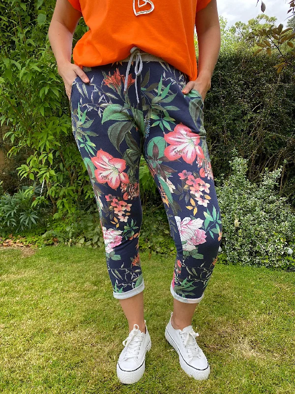 Printed Tropical Joggers