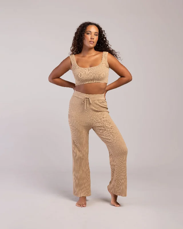 Rib Lounge Wide Leg Pant