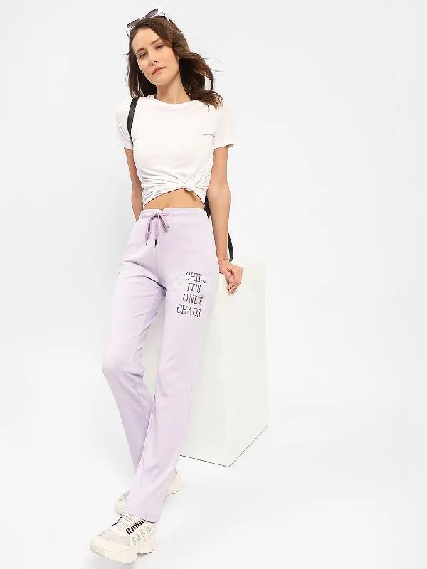 Msecret Typography Mauve Track Bottoms