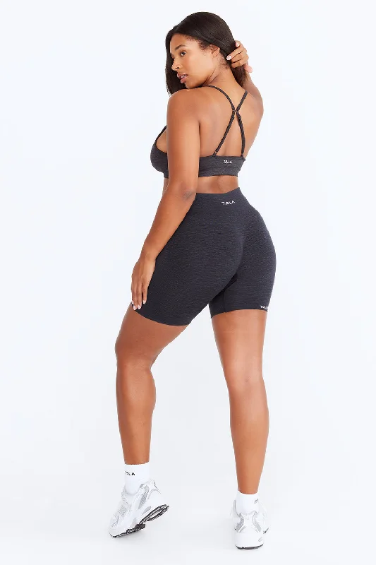 SCULPT SEAMLESS SCRUNCH CYCLING SHORTS - OYSTER BLACK MARL