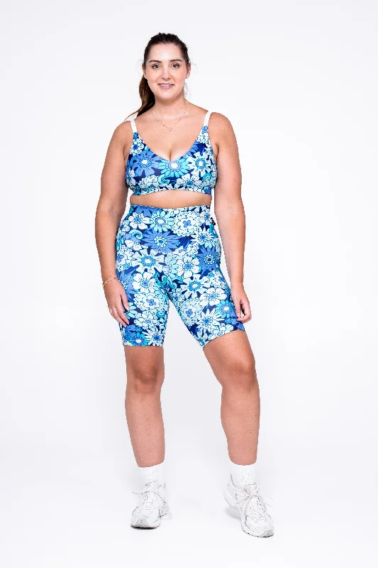 Serendipity Blue Body Contouring - Panel Pocket High Waisted Long Shorts