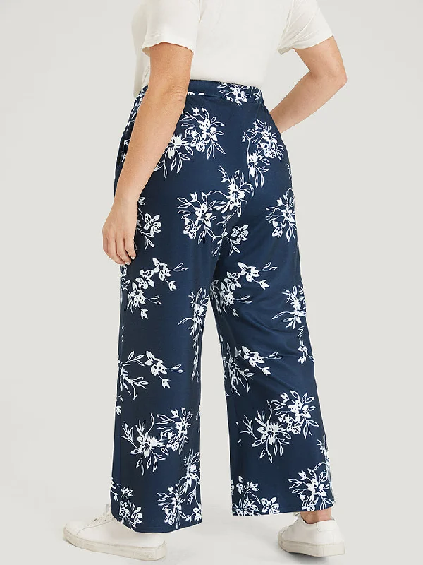 silhouette-floral-print-drawstring-pocket-sweatpants