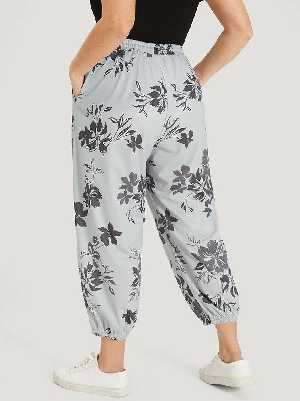 silhouette-floral-print-pocket-elastic-waist-sweatpants