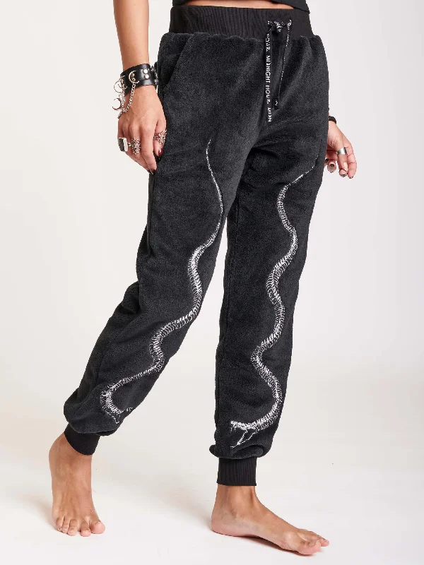 snake-embroidered-plush-jogger