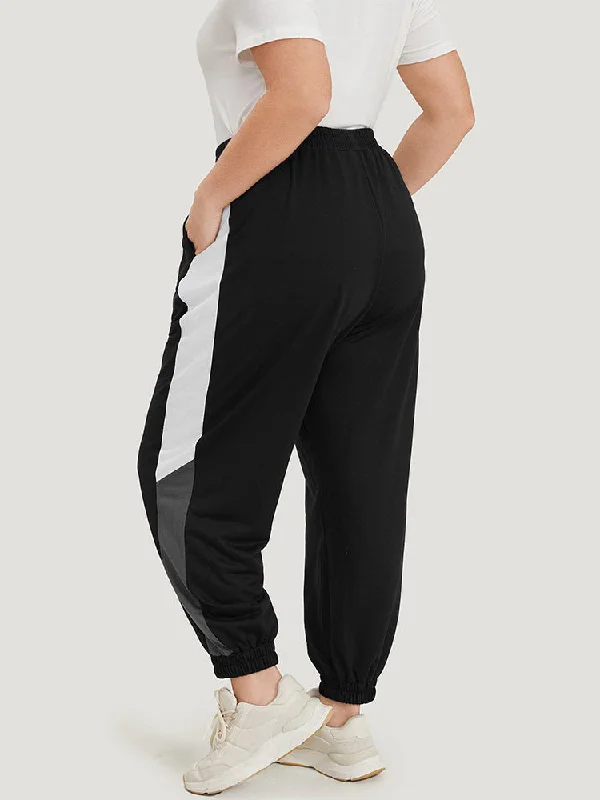 solid-elastic-waist-pocket-contrast-sweatpants